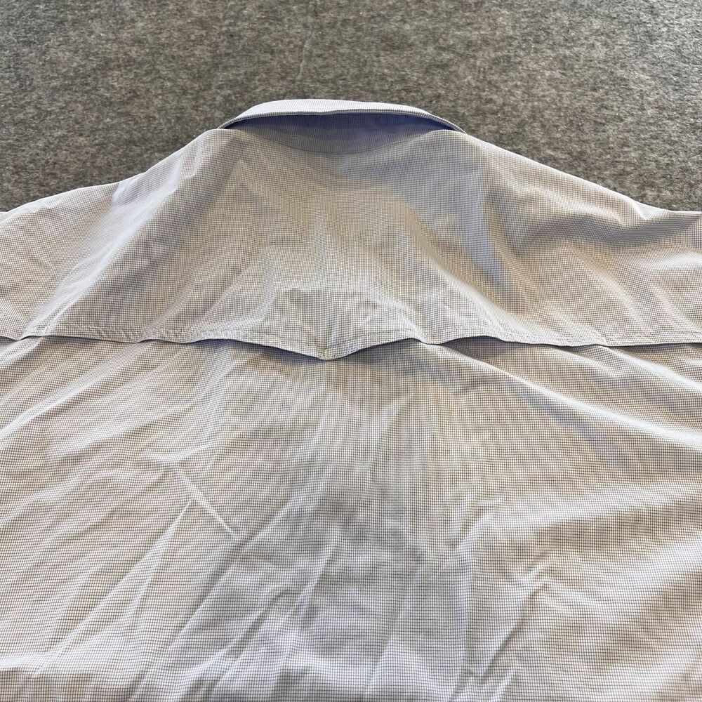 Poncho Men’s Pearl Snap Long Sleeve Lightweight Breathable Shirt Size XL Blue - Picture 9 of 11